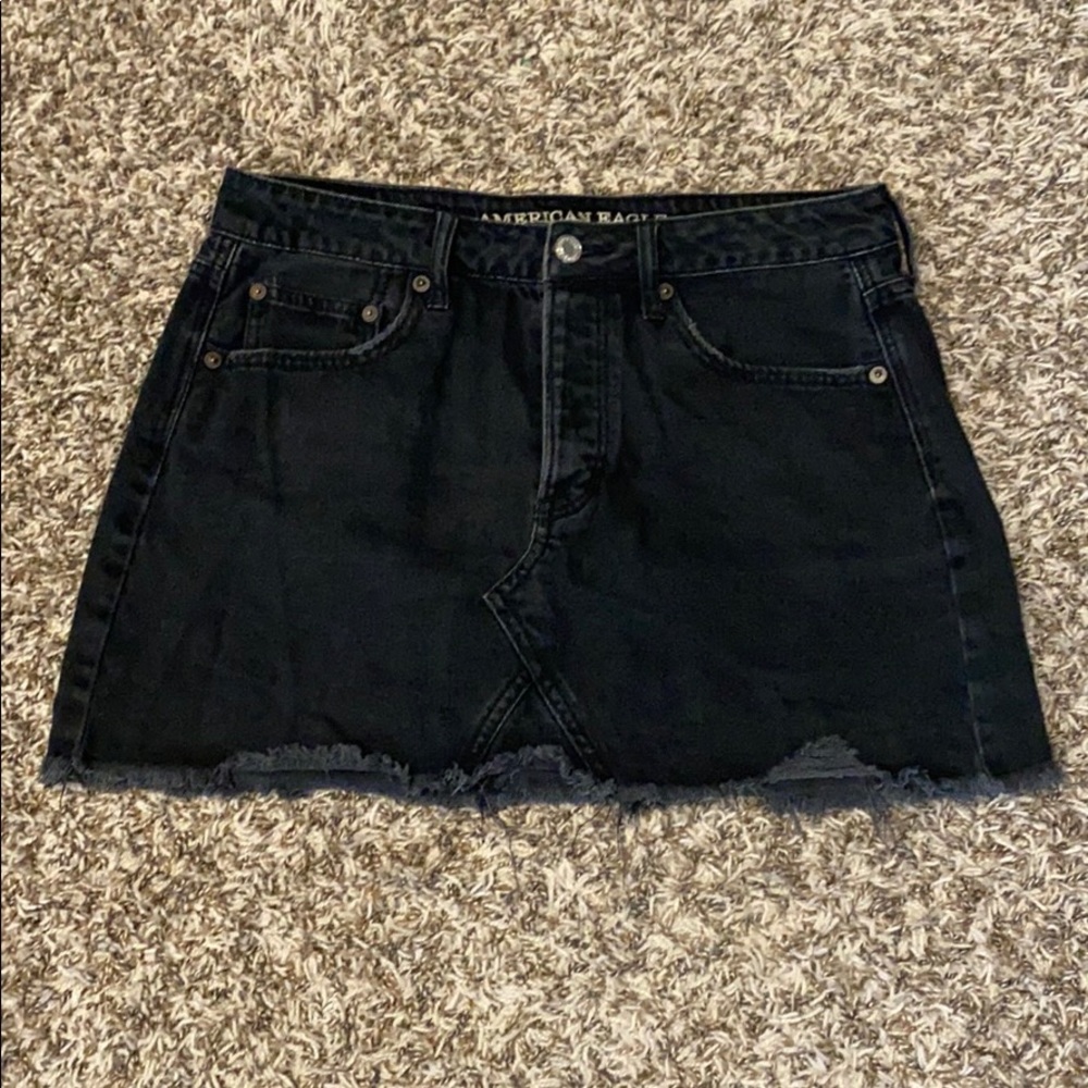 Cute Black American Eagle Jean Skirt